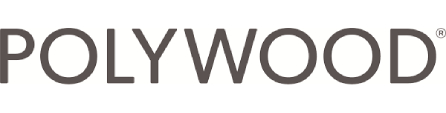 Polywood logo in gray color with a white background