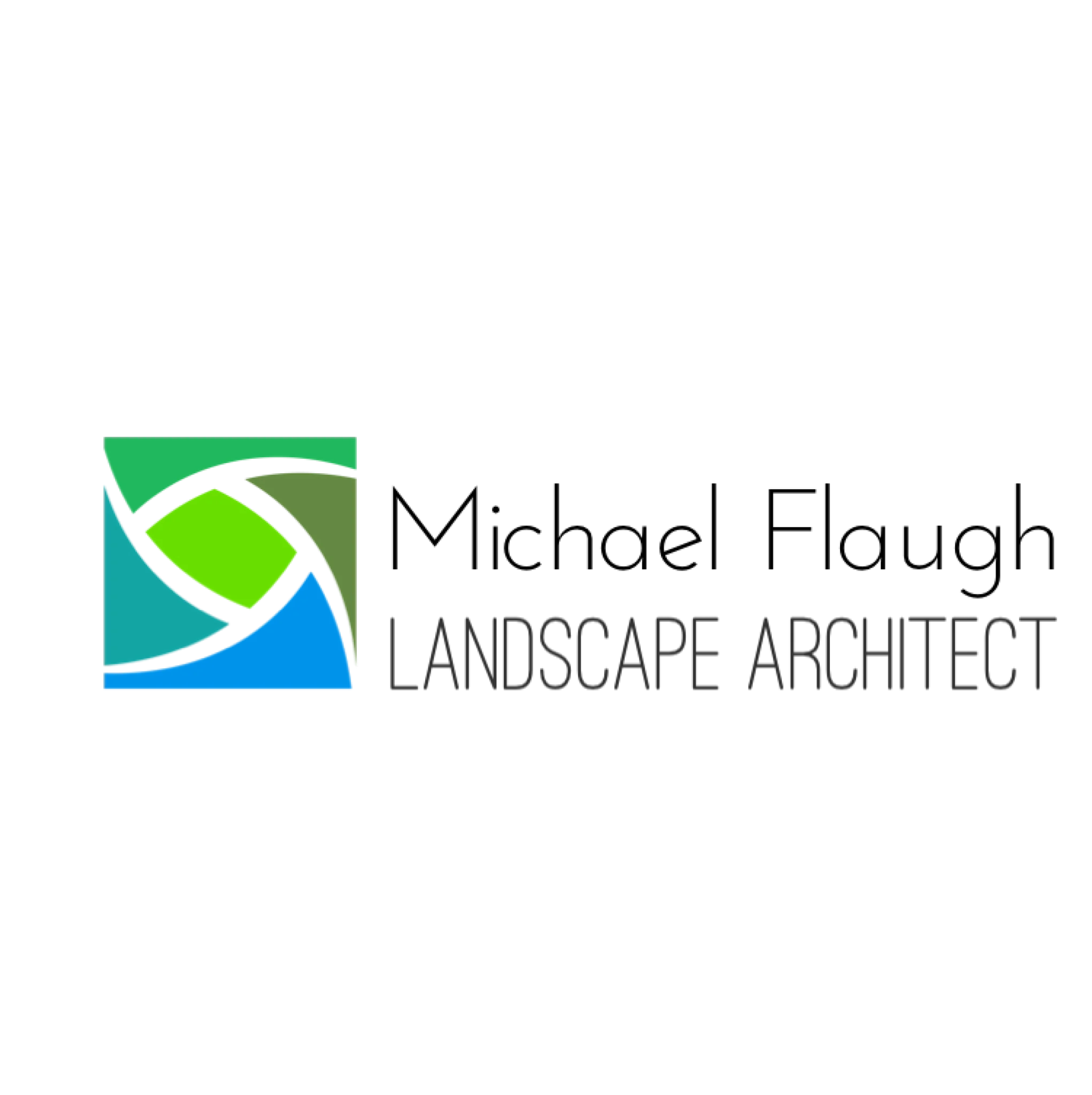 Landscape architect logo with abstract design.